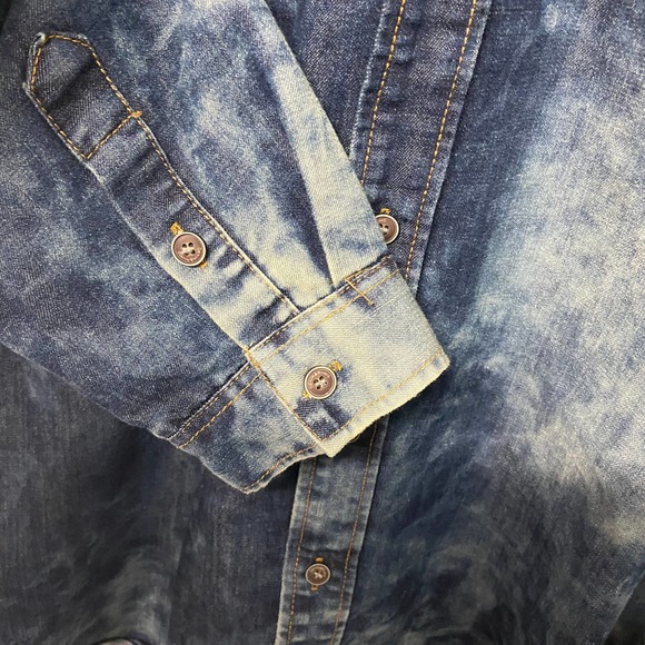 Denim & Rivets Shirt Jacket XL Distressed Button Up - Picture 5 of 10